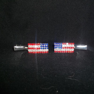 Crystal flag hair clips