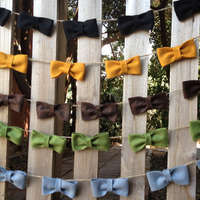 Mustard Felt Bow Garland - Thumbnail 3
