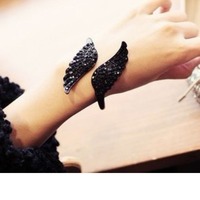 Vintage black crystal wing cuff - Thumbnail 1
