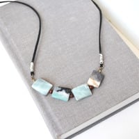 Stone Necklace, Amazonite Jewelry, Boho Necklace, Pale Blue Necklace - Thumbnail 1