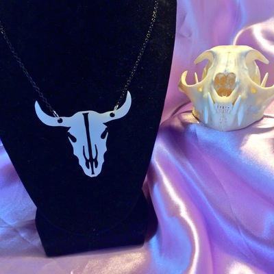 Acrylic ram skull necklace