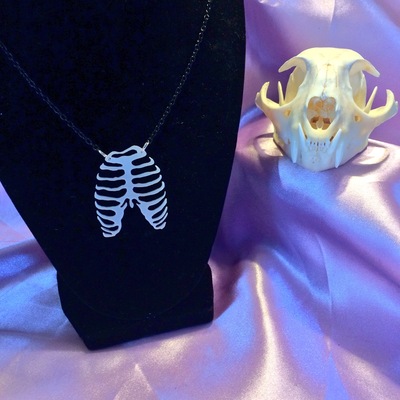 Acrylic rib cage necklace