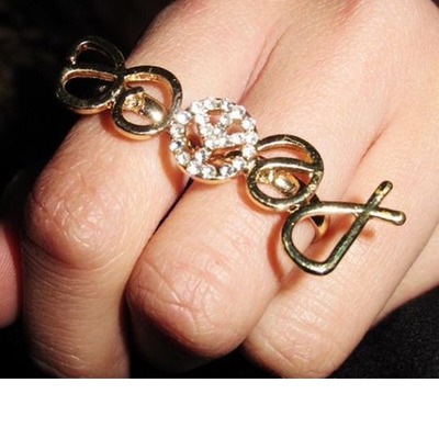 Resizeable peace symbol ring