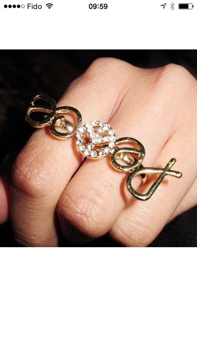 Resizeable Peace symbol ring