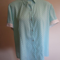Polka Dot Collar Blouse  - Thumbnail 1