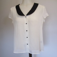 Black Collar Blouse (not Vintage) - Thumbnail 1