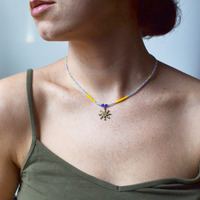 Sun Necklace,Color Blocking,Summertime Jewelry,Colorful - Thumbnail 3