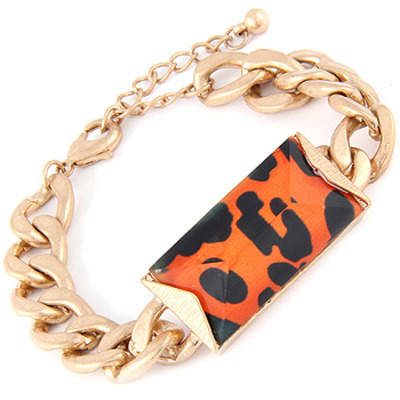 Gypsy animal print chain bracelet