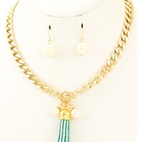 Mariam Tassel Necklace Set - Thumbnail 2