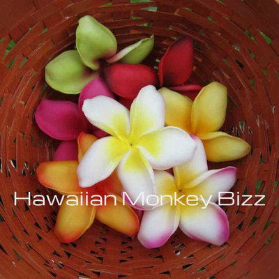 "island plumerias" - foam hair picks or clips - your choice of 3 . . .