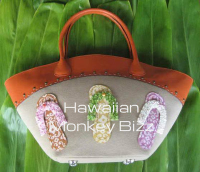 "SLIPPER/FLIP-FLOP (ORANGE)" Designer Island Bag