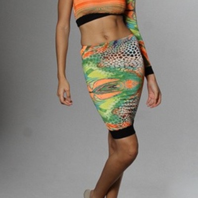 Animal print one sleeve  crop set