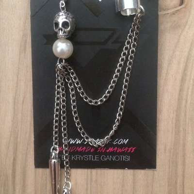 Till death do we part cuff in silver/pearl