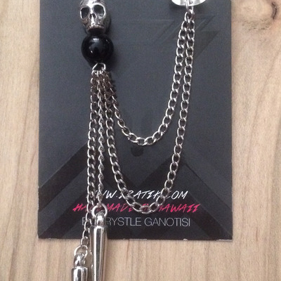 Till death do we part cuff in silver/black