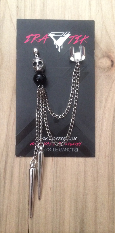 Till Death Do We Part Cuff in Silver/Black