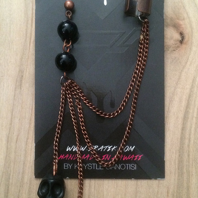 Rosary skull cuff earrings