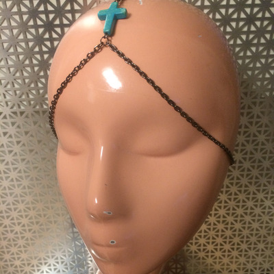 Turquoise cross headpiece
