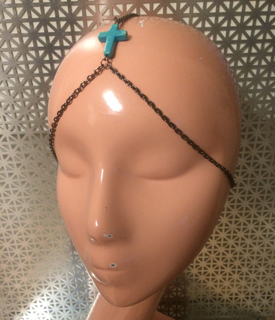 Turquoise Cross Headpiece