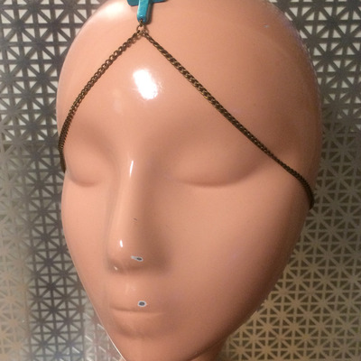 Turquoise cross headpiece