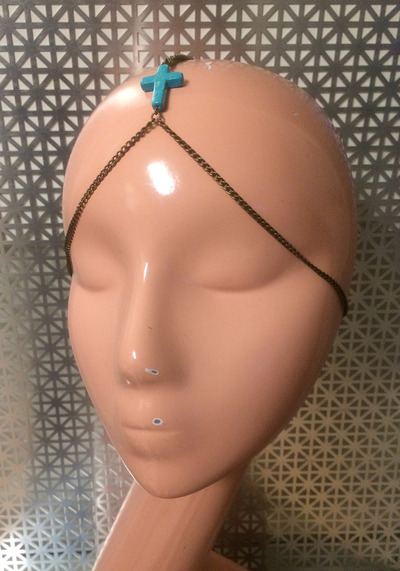 Turquoise Cross Headpiece