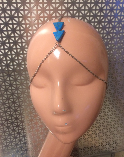 Tribal Duo Triangle Silver Headpiece