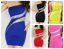 Sexy one shoulder close-fitting clubwear party mini dress 