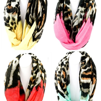 Rainbow leopard infinity scarf