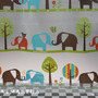 Elephant Cute Cartoon Design Jungle Design 180 x 200 cm Bathroom SHOWER CURTAIN - Thumbnail 1