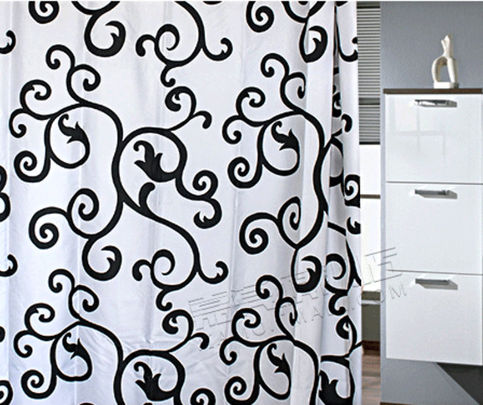 BLACK VEIN Branches Like Pattern 180 x 200 cm Bathroom Use Shower Curtain Set
