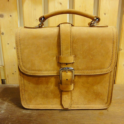 Road trip leather satchel - nubuck full grain