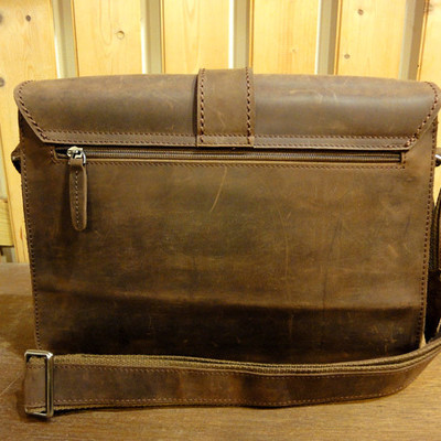 Rustic traveler satchel - full grain leather