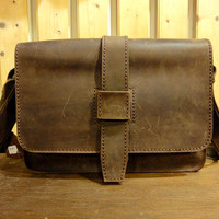 Rustic Traveler Satchel - full grain leather - Thumbnail 1