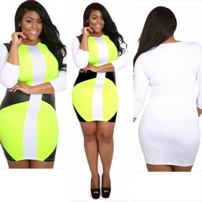 Ahead curves dress neon plus size