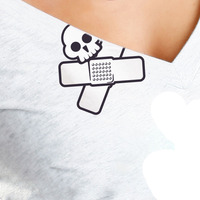 Skull Womens Tee, White - Thumbnail 1