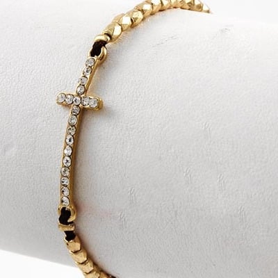 Mona - beaded sideways cross