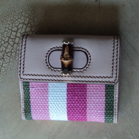 Gucci Bamboo Pink and Green Wallet - Thumbnail 1