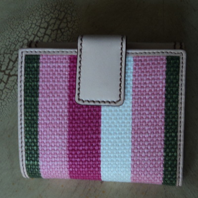 Gucci bamboo pink and green wallet