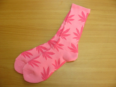 Harajuku Weed Marijuana Crew Socks Pink/Pink Color Spring Color