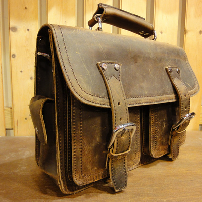 Country man leather messenger bag
