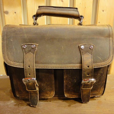Country man leather messenger bag