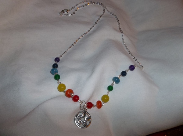 Chakra pentacle necklace