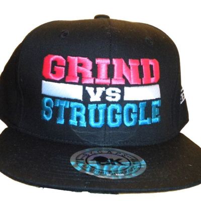 Grind vs. struggle snapback "pink and teal"