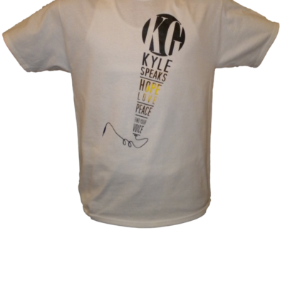 Kyle speaks "find your voice" tee