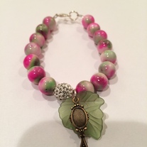  Ivy Leaf Bracelet ( Pink and Green) 