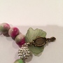  Ivy Leaf Bracelet ( Pink and Green) -4