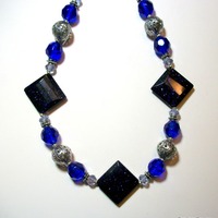 Deep Blue Goldstone Necklace - Thumbnail 3