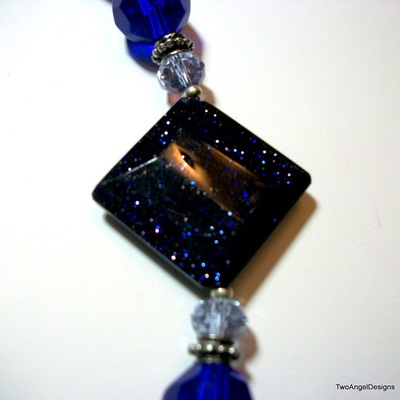Deep blue goldstone necklace