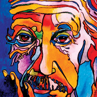 Albert Einstein 12x18 Art Print in Stained Glass Style - Thumbnail 1