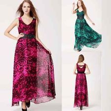 Vogue elegant v neck backless evening prom belt dress