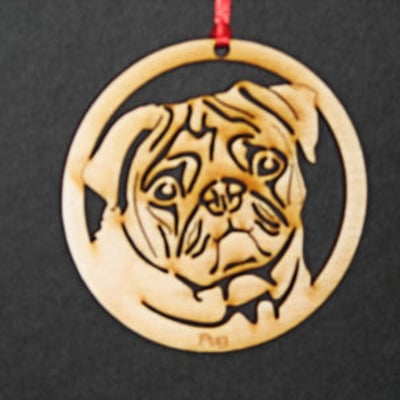 Pug ornament